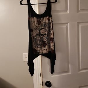 Hot topic tank top & skull choker